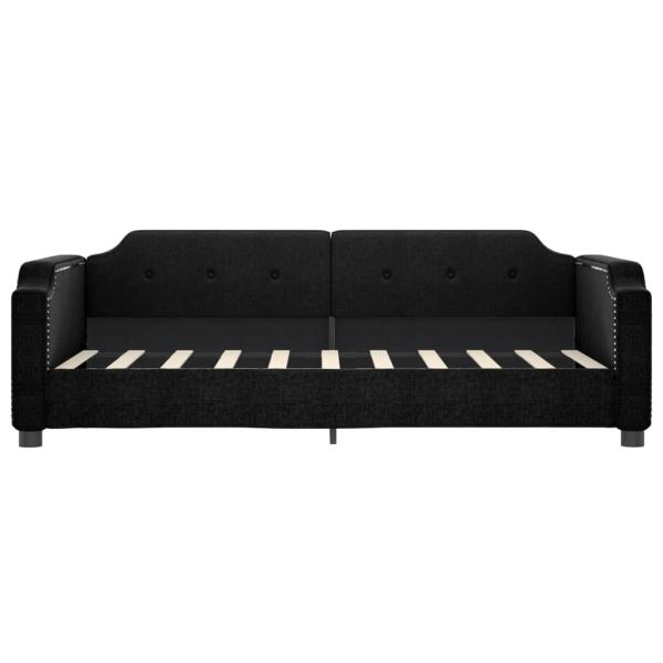 Tagesbett Ausziehbar Schwarz 90x190 cm Stoff