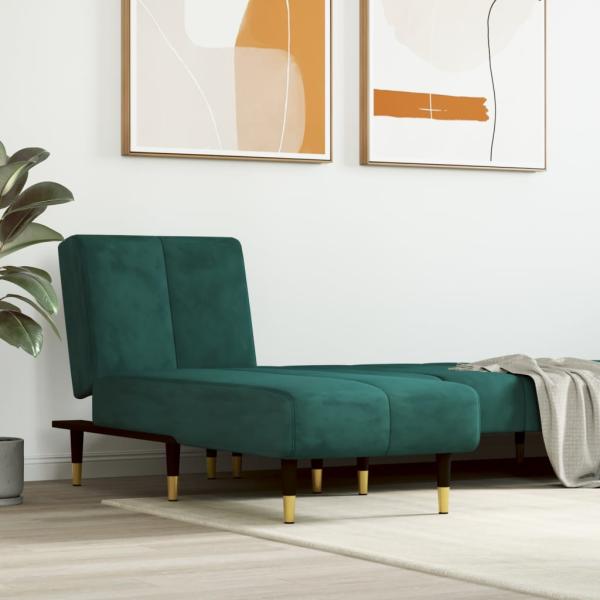ARDEBO.de - Chaiselongue Dunkelgrün Samt