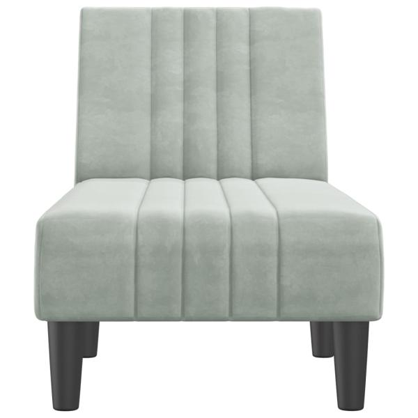 Chaiselongue Hellgrau Samt