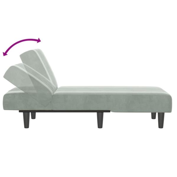 Chaiselongue Hellgrau Samt