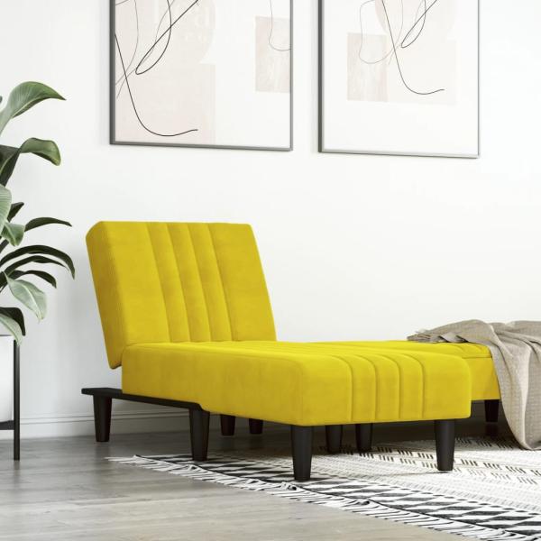 ARDEBO.de - Chaiselongue Gelb Samt