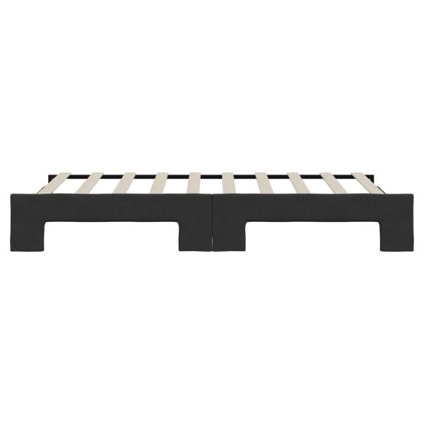 Tagesbett Ausziehbar Schwarz 90x190 cm Stoff