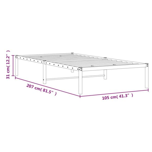 Bettgestell Metall Weiß 100x200 cm