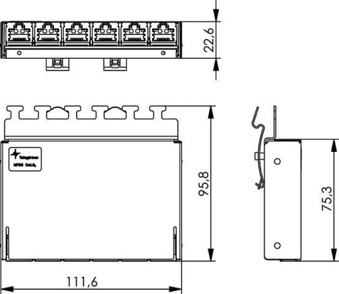 Telegärtner Mini-Verteiler, 6-f. für Tragschiene TH35 (100006992)