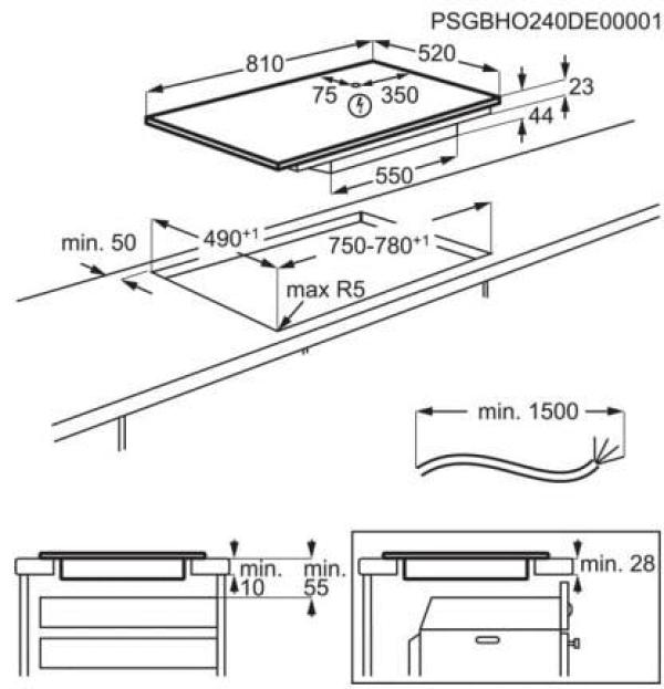 AEG TII84B10FZ Autarkes Induktionskochfeld, 81 cm breit, Schutz vor Kratzern, Hob²Hood-Funktion, Kindersicherung, SaphirMatt