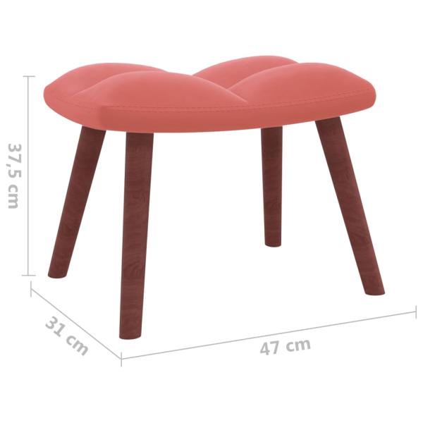 Schaukelstuhl mit Hocker Samt Rosa