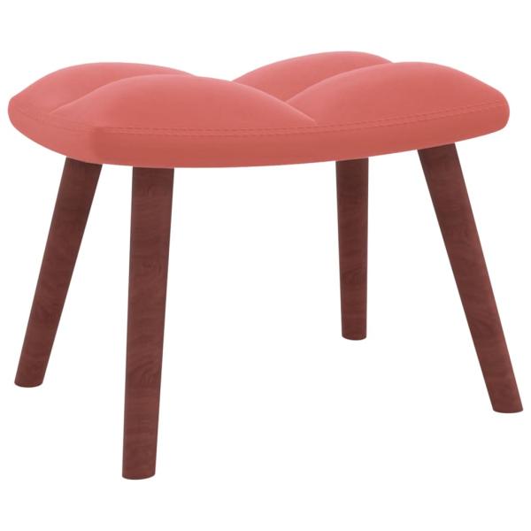Schaukelstuhl mit Hocker Samt Rosa