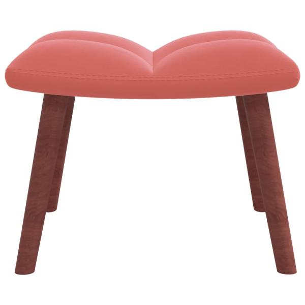 Schaukelstuhl mit Hocker Samt Rosa