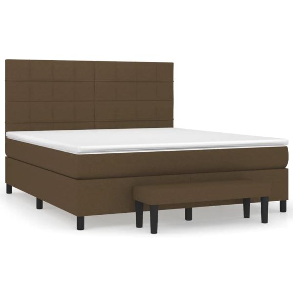 Boxspringbett mit Matratze Dunkelbraun 160x200 cm Stoff