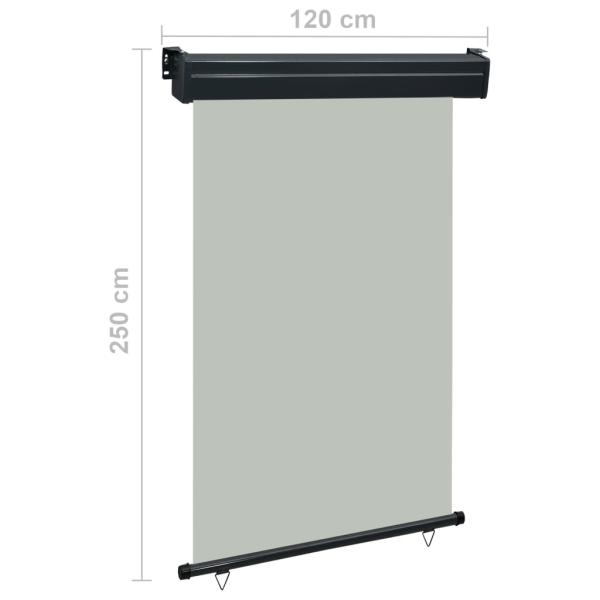 Balkon-Seitenmarkise 125x250 cm Grau