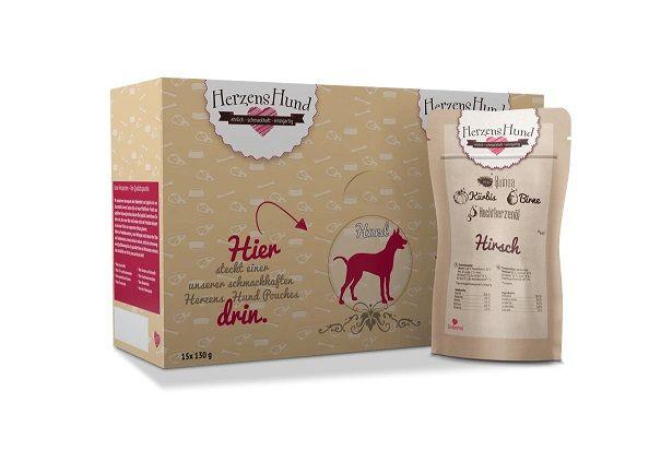 Herzenshund Hirsch mit Quinoa 130g (Menge: 18 je Bestelleinheit)