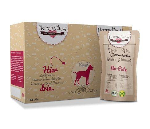 Herzenshund Bio Pute mit Bio Gemüse 130g (Menge: 18 je Bestelleinheit)