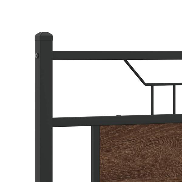 ARDEBO.de - Bettgestell ohne Matratze Braun Eiche 137x190 cm Holzwerkstoff