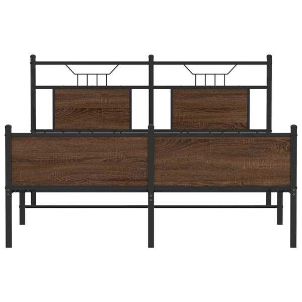 Bettgestell ohne Matratze Braun Eiche 137x190 cm Holzwerkstoff