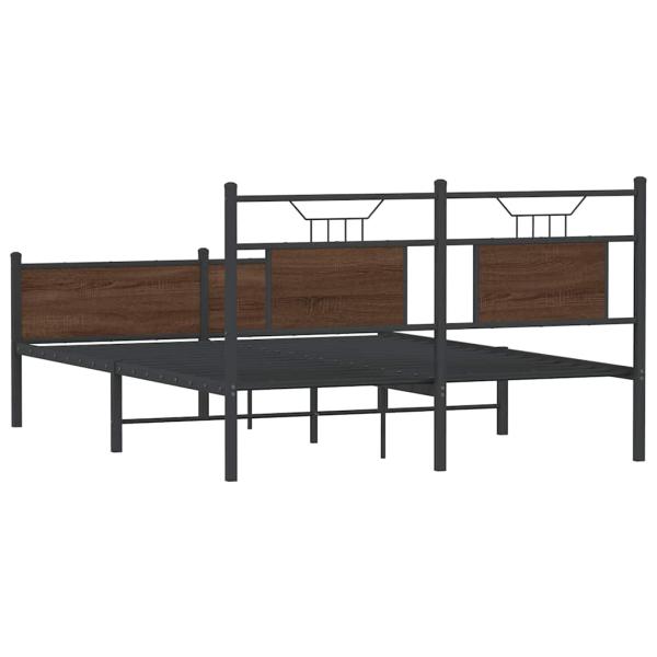 Bettgestell ohne Matratze Braun Eiche 137x190 cm Holzwerkstoff