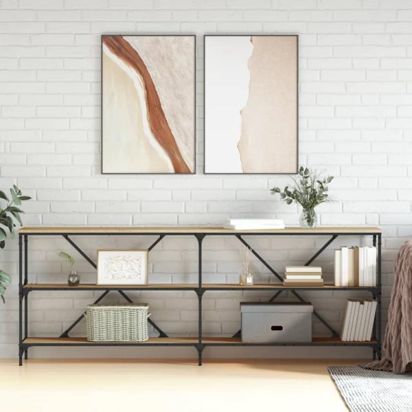 ARDEBO.de - Konsolentisch Sonoma-Eiche 200x30x75 cm Holzwerkstoff und Eisen