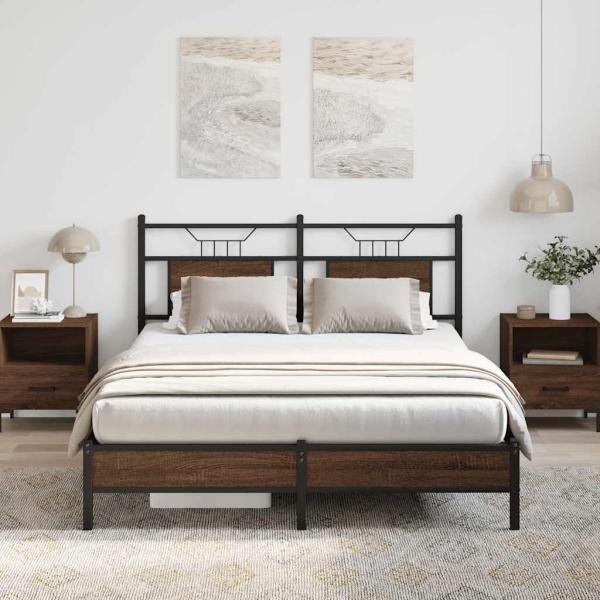 Bettgestell ohne Matratze Braun Eiche 140x200 cm Holzwerkstoff