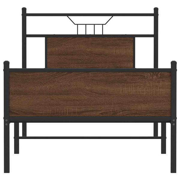 Bettgestell ohne Matratze Braun Eiche 90x190 cm Holzwerkstoff