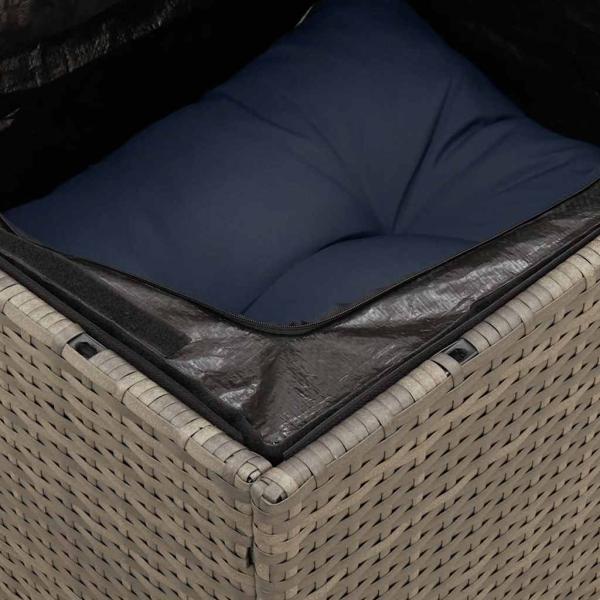 6-tlg. Garten-Sofagarnitur mit Kissen Grau Poly Rattan