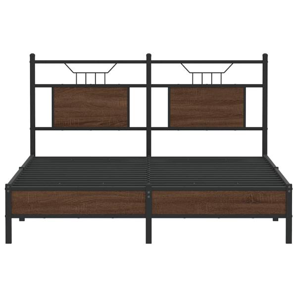 Bettgestell ohne Matratze Braun Eiche 137x190 cm Holzwerkstoff
