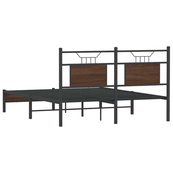 Bettgestell ohne Matratze Braun Eiche 137x190 cm Holzwerkstoff
