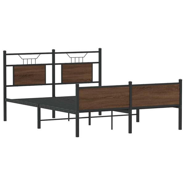 ARDEBO.de - Bettgestell ohne Matratze Braun Eiche 140x200 cm Holzwerkstoff
