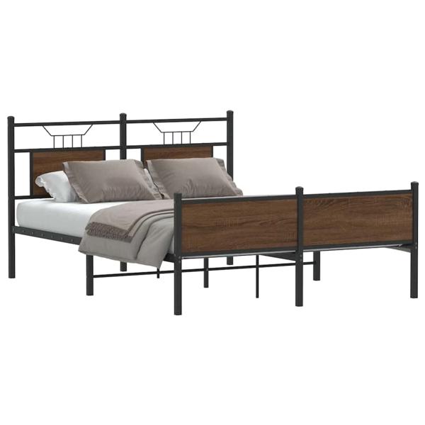 Bettgestell ohne Matratze Braun Eiche 140x200 cm Holzwerkstoff