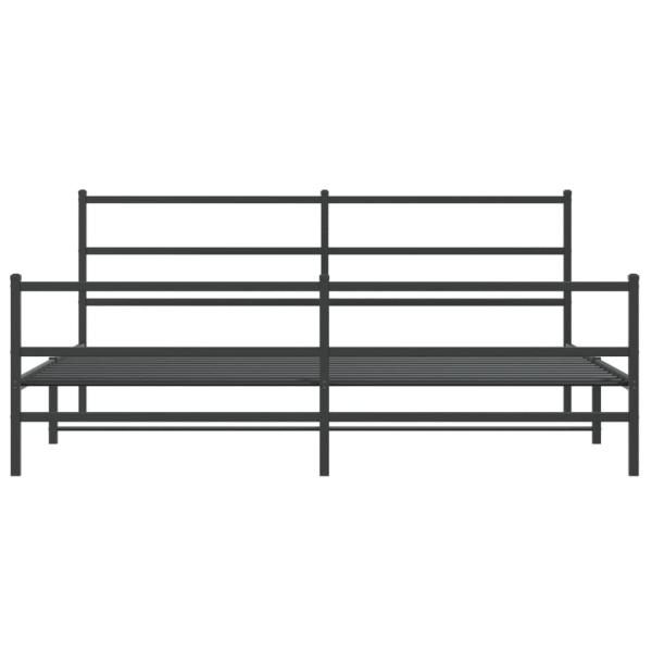 Bettgestell mit Kopf- und Fußteil Metall Schwarz 180x200 cm