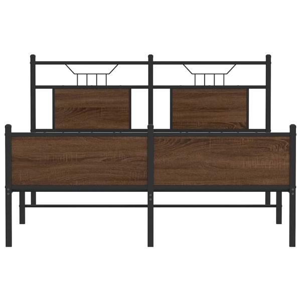 ARDEBO.de - Bettgestell ohne Matratze Braun Eiche 140x190 cm Holzwerkstoff