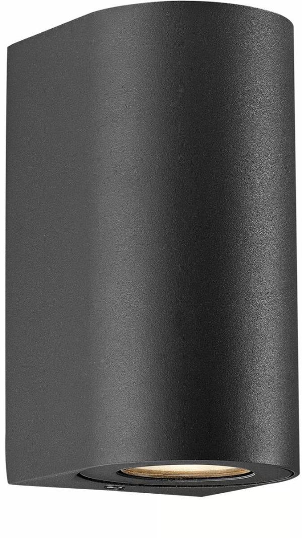 ARDEBO.de Nordlux Canto Maxi 2 Wandleuchte, IP44, GU10, 2x28W, seaside schwarz (49721203)