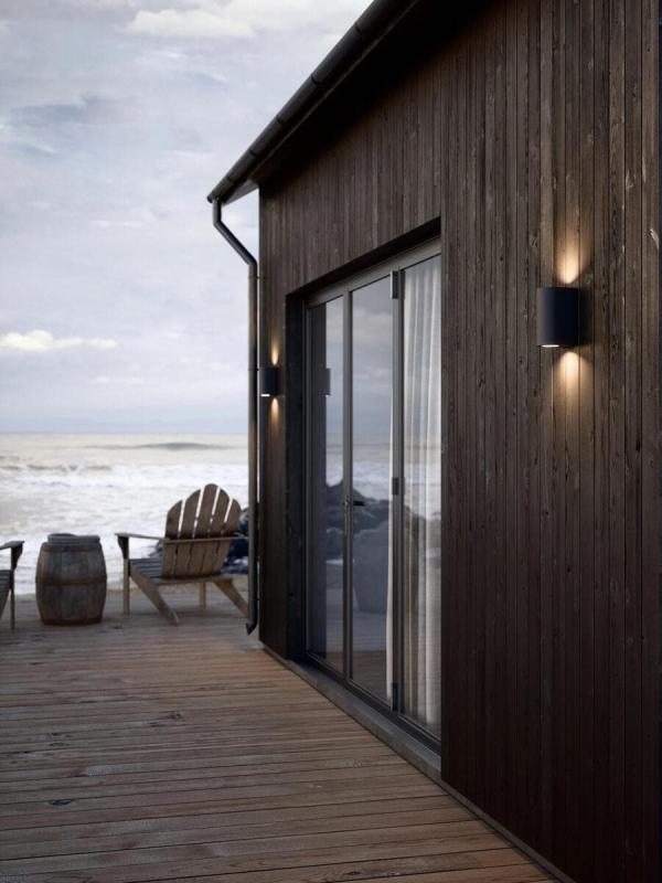 Nordlux Canto Maxi 2 Wandleuchte, IP44, GU10, 2x28W, seaside schwarz (49721203)