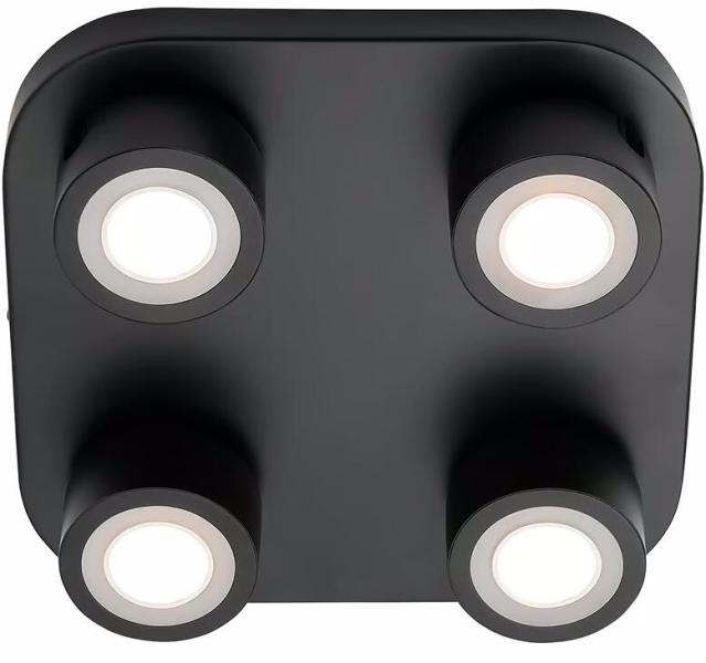 Nordlux Clyde 4-Spot Deckenleuchte, 14W, 2700K, schwarz (2412256003)