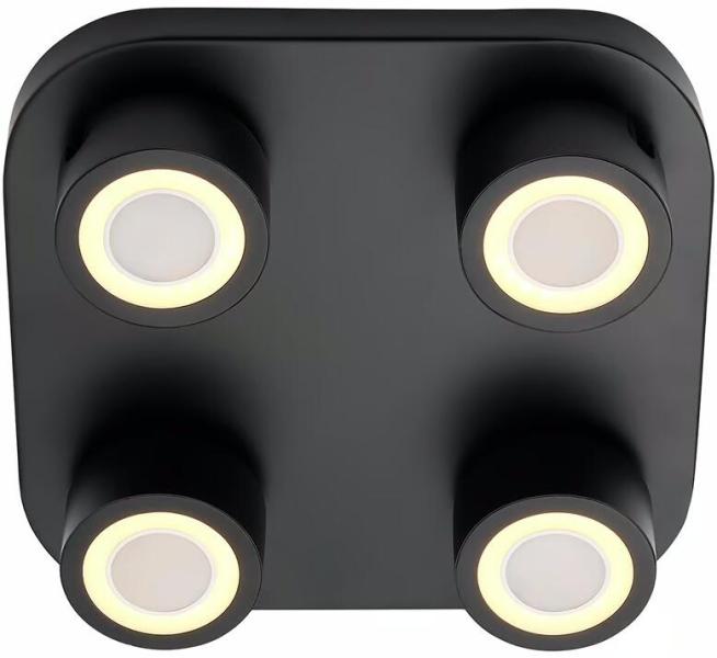 Nordlux Clyde 4-Spot Deckenleuchte, 14W, 2700K, schwarz (2412256003)