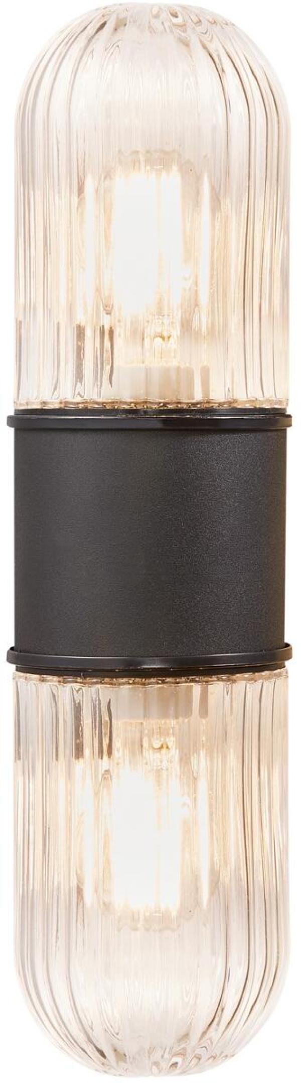 Nordlux Konyo Wandleuchte, E27, IP54, 2x40W, dimmbar, Metall, schwarz (5704924009600)