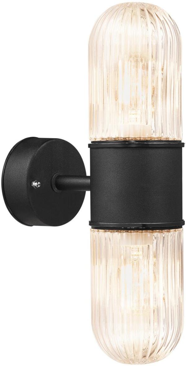 Nordlux Konyo Wandleuchte, E27, IP54, 2x40W, dimmbar, Metall, schwarz (5704924009600)