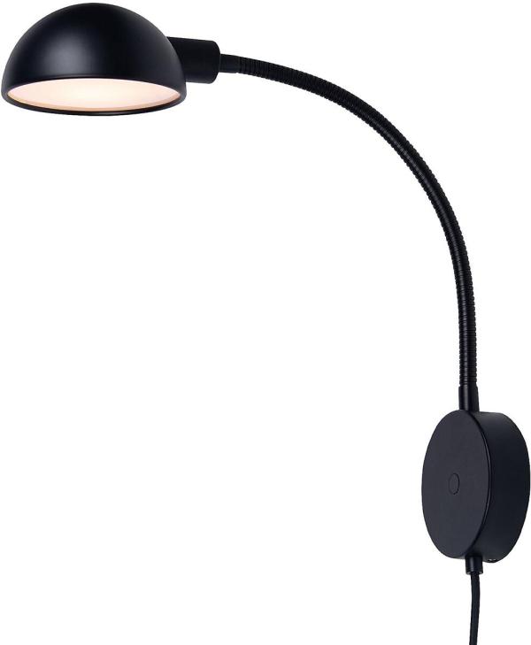 ARDEBO.de Nordlux Nomi Wandleuchte, E14, IP20, 8W, verstellbarer Lampenkopf, schwarz (2220171003)