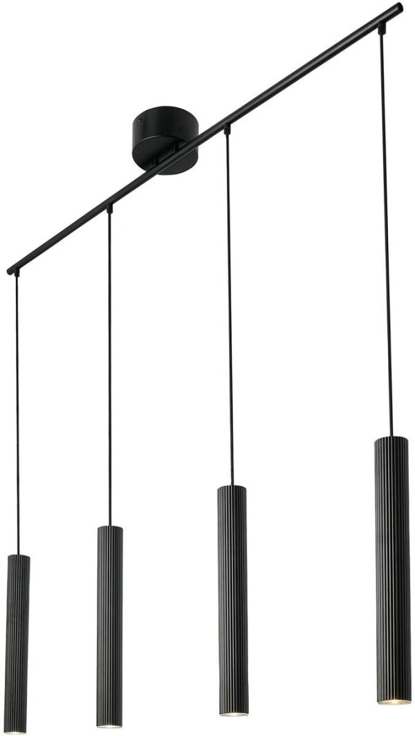 ARDEBO.de Nordlux Vico 4-Rail Pendelleuchte, GU10, IP20, 4x5W, dimmbar, gerippte Oberfläche, Metall, schwarz (2412143003)