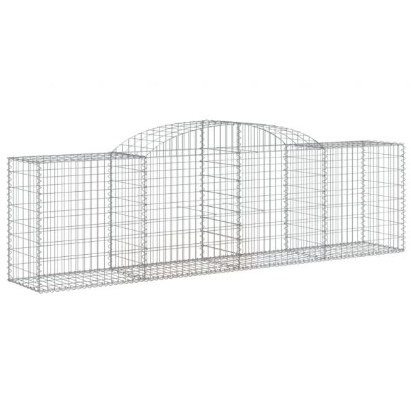 Gabione mit Hochbogen 300x50x80/100 cm Verzinktes Eisen