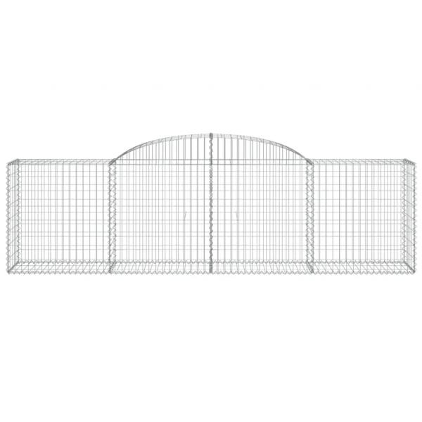 Gabione mit Hochbogen 300x50x80/100 cm Verzinktes Eisen