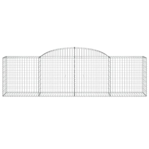 Gabione mit Hochbogen 300x50x80/100 cm Verzinktes Eisen