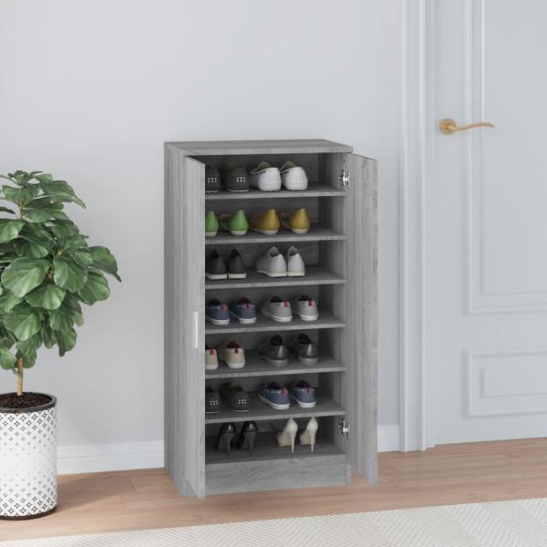 Schuhschrank Grau Sonoma 55x35x108 cm Holzwerkstoff
