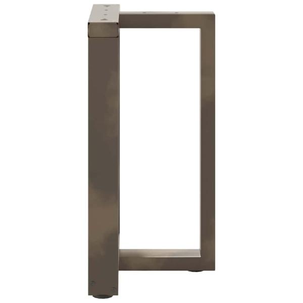 ARDEBO.de - Esstischbeine T-Form 2 Stk. Naturstahl 50x35x(72-73) cm Stahl