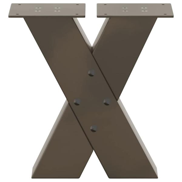 Couchtischbeine X-Form 2 Stk. Naturstahl 30x(30-31) cm Stahl