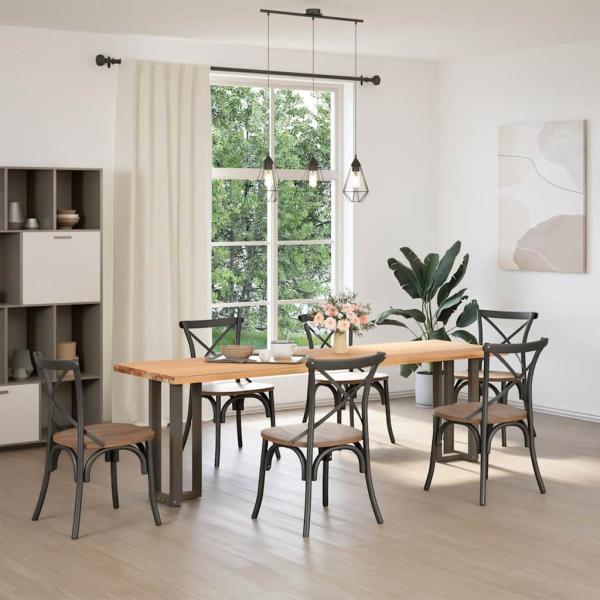 ARDEBO.de - Konsolentischbeine T-Form 2 Stk. Naturstahl 38x25x(72-73) cm