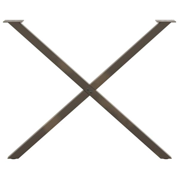 Esstischbeine X-Form 2 Stk. Naturstahl 90x(72-73) cm Stahl