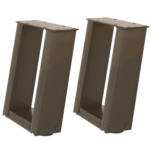 Couchtischbeine U-Form 2 Stk. Naturstahl 30x(30-31) cm Stahl