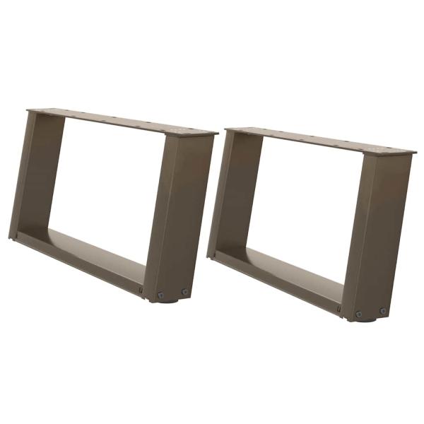 Couchtischbeine U-Form 2 Stk. Naturstahl 60x(30-31) cm Stahl