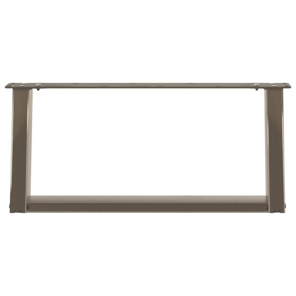 Couchtischbeine U-Form 2 Stk. Naturstahl 60x(30-31) cm Stahl