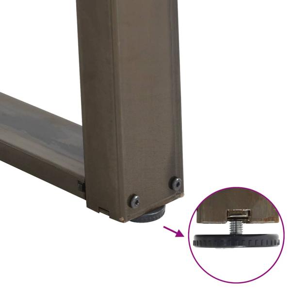 ARDEBO.de - Konsolentischbeine U-Form 2 Stk. Naturstahl 28x(72-73) cm Stahl