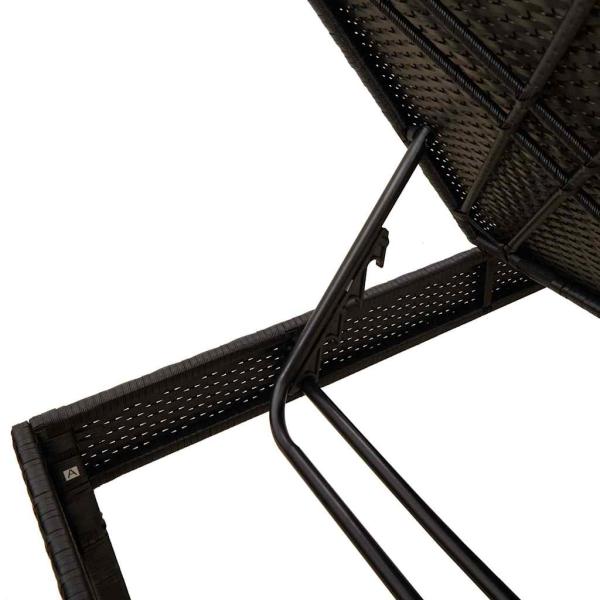 Sonnenliege mit Auflage Schwarz 55x200x44 cm Poly Rattan